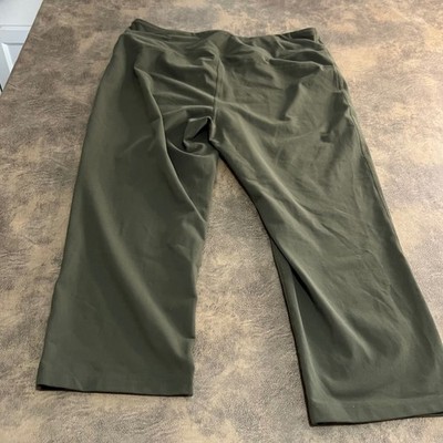 Lands End Crop Pants Womens XL Olive Green Active Leggings Stretch 509416