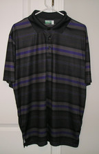 BEN HOGAN MEN'S XL PERFORMANCE SHORT SLEEVE STRIPED POLYESTER GOLF POLO SHIRT 