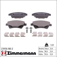 Zimmermann 23930.180.2 Bremsbelagsatz FüR Renault Megane Scenic Kangoo Grand