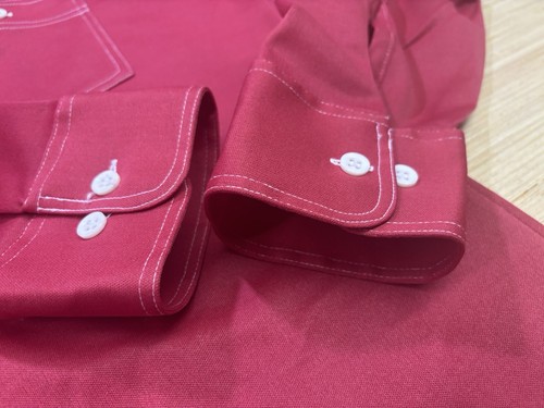 Vintage leichtes Polyester Hemd MED ROT Schlag Dolchkragen Disco Club 70er - Bild 13 von 16