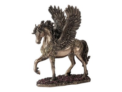 Göttlicher Pegasus mythologisches Pferd Kaltguss Bronze & Harz Statue Skulptur