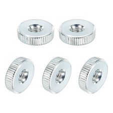 Knurled Thumb Nuts, M4 Female Thread Thin Type, Zinc-Plated Carbon Steel, 20Pcs
