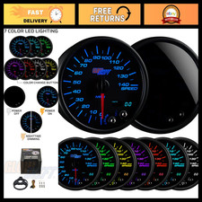 Tinted 7-color 140 Mph In-dash Speedometer Gauge - 3-34 95mm Automotive Acce
