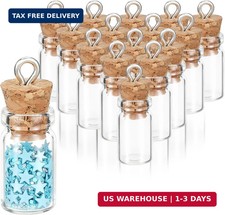 16PCS Small Glass Bottles With Cork Lids, 1ml Mini Wishing Bottles, Clear Decor