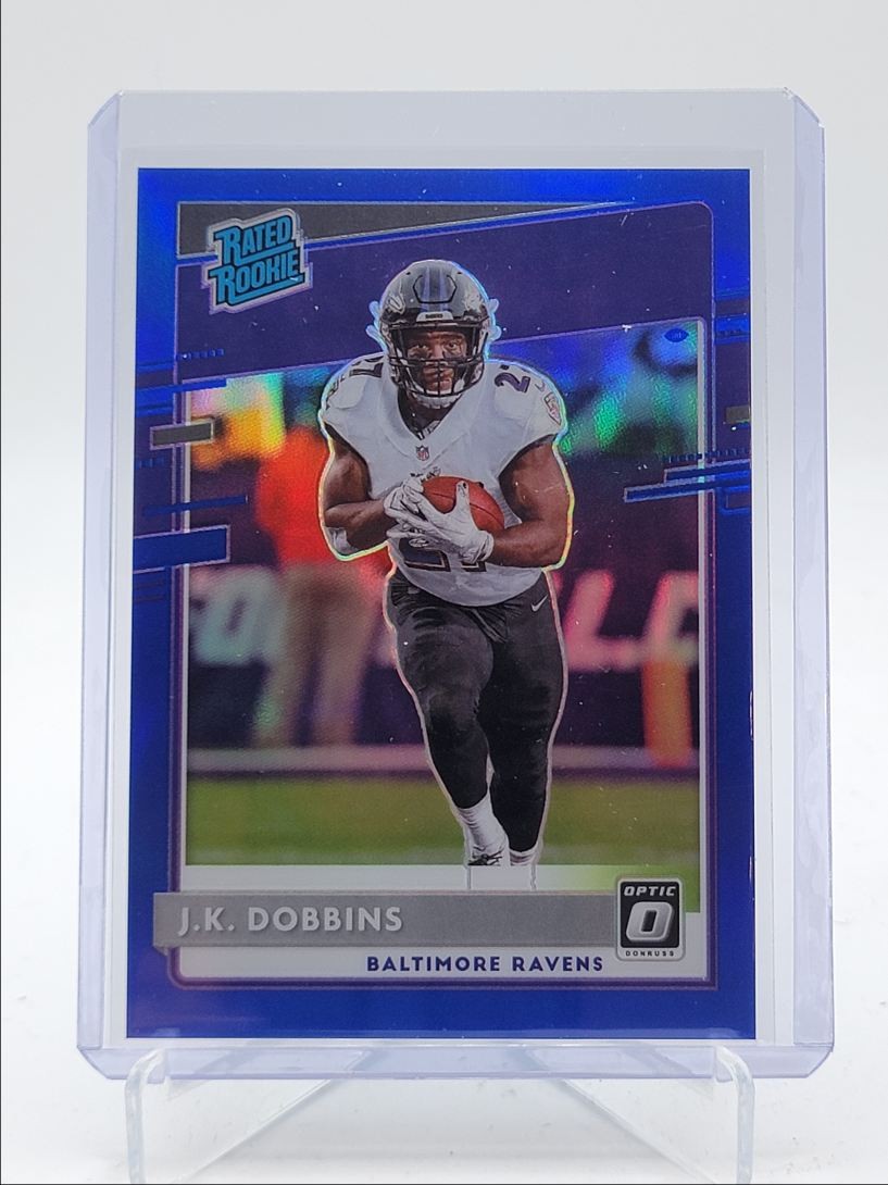 J.K. DOBBINS 2020 DONRUSS OPTIC RATED ROOKIE BLUE PRIZM RC /179 Q6221
