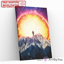 Paint By Numbers Kit Moon Mountain Nature Abstract Canvas Adult Decor DIY Home