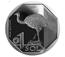 Peru 1 Sol Suri Andino - Ñandu 2018 Km New SC = UNC
