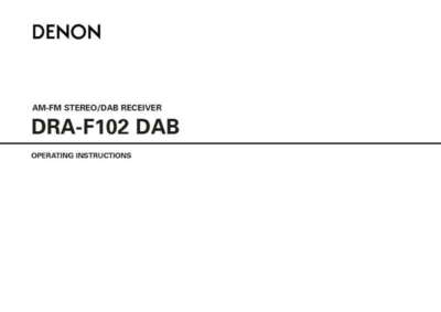 Denon DRA-F102DAB Receiver Amplifier Owners Manual