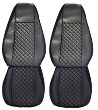 2 Seat Covers Eco-Leather in Black for Renault Premium 400-450 2004 - 2013