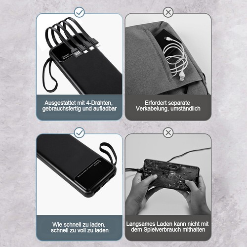50000mAh Powerbank 20W USB C Schnellladegerät Externer Akku Ladegerät praktisch - Zdjęcie 14 z 20