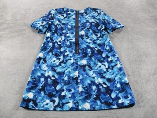 Ellen Tracy Womens 16 Blue Floral Sheath Dress Short Sleeve Lined Zipper EUC - Picture 9 of 10
