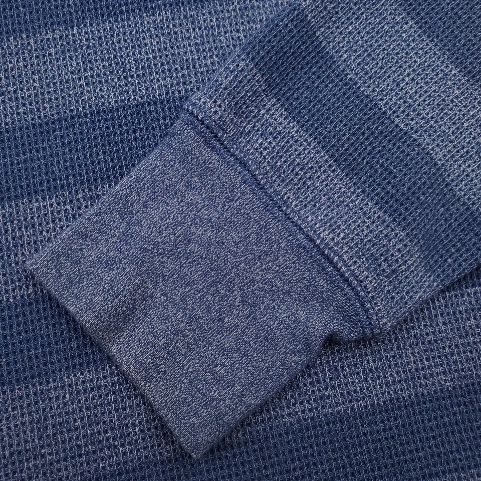 Volcom Shirt Mens Extra Large Blue Encore Stripe Thermal Waffle Knit Skater Punk - Image 4 of 4