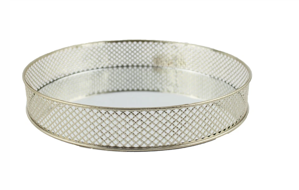 Spiegeltablett Silber Gold Dekoration Runder Spiegel Tischspiegel Deko Tablett - Bild 4 von 4