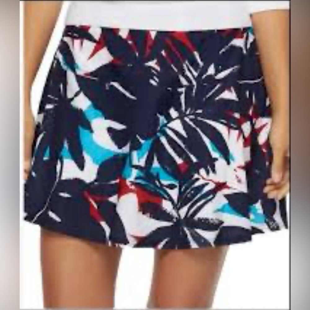 Chaps Sport Golf Tennis Skort Size 4 Navy Floral Side Zip NWOT Athletic