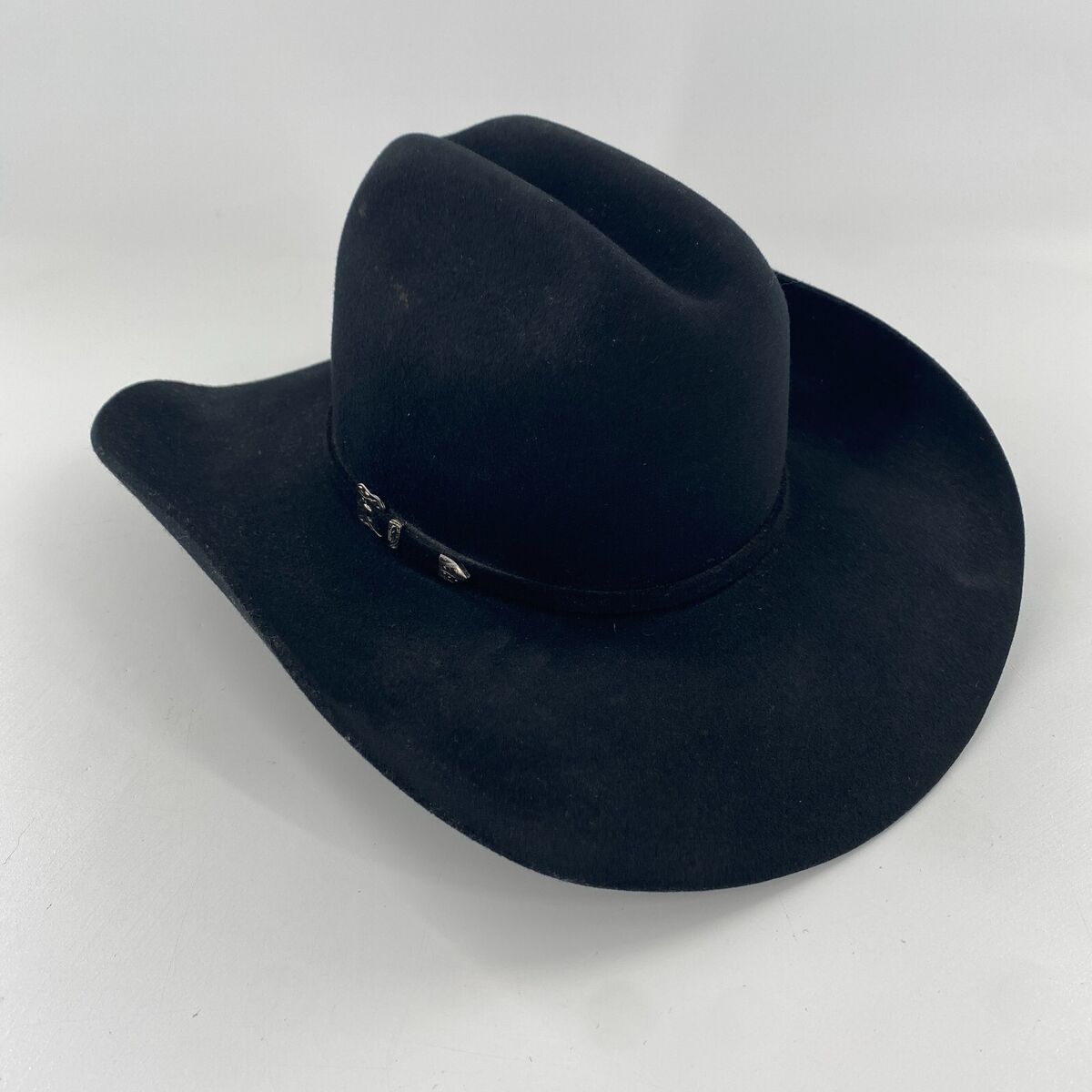 VTG MHT Western Cowboy Hat 3X XXX Beaver Fur Felt Black Sz 7 VTG MHT Western Cowboy Hat 3X XXX Beaver Fur Felt Black Sz 7