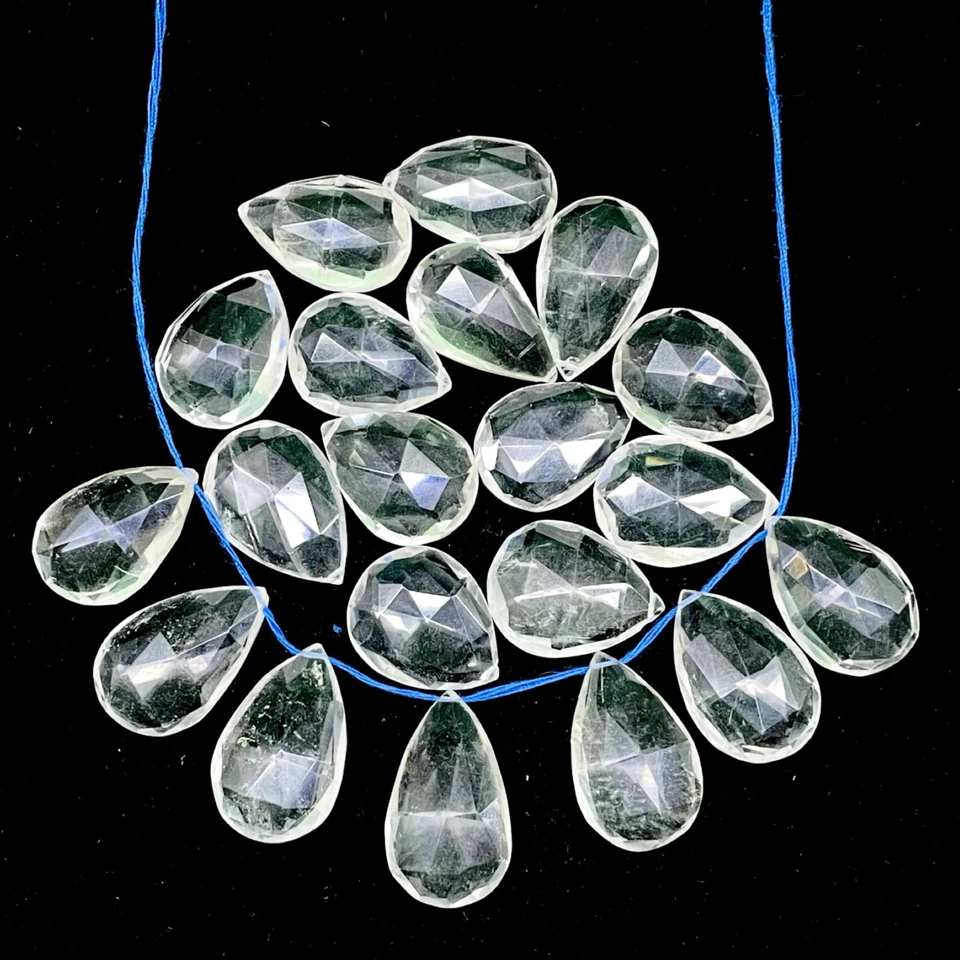 20 Pcs Natural White Quartz 20-25mm Drilled Almonds Loose Untreated Gemstones - Image 3 of 4