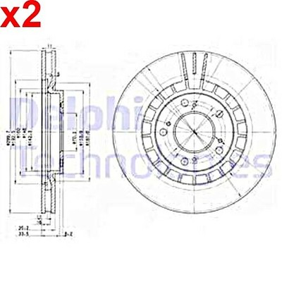 2X DELPHI Bremsscheibe Für HONDA S2000 45251-S2A-000