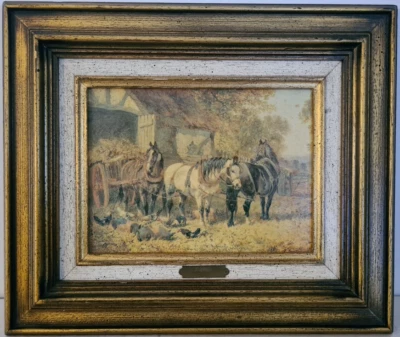 JOLI TABLEAU, impression B. Foster 1825-1893 IMPRESSIONNISTE BRITANNIQUE Chevaux - Photo 1/4