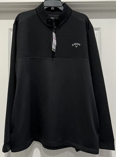 Men’s Callaway 2XL Black Caviar 1/4 Qtr Zip XXL Pullover Golf Jacket