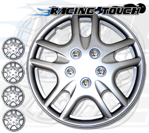 Metallic Silver 4pcs Set #026 16/" Inches Hubcaps Hub Cap Wheel Cover Rim Skin