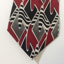 Screenplay by MARTIN WONG Mens Necktie Tie All Silk USA 4 in Black Burgundy Gray