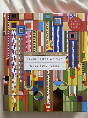 NEW frank lloyd wright jigsaw puzzle 1000 piece saguaro cactus flowers
