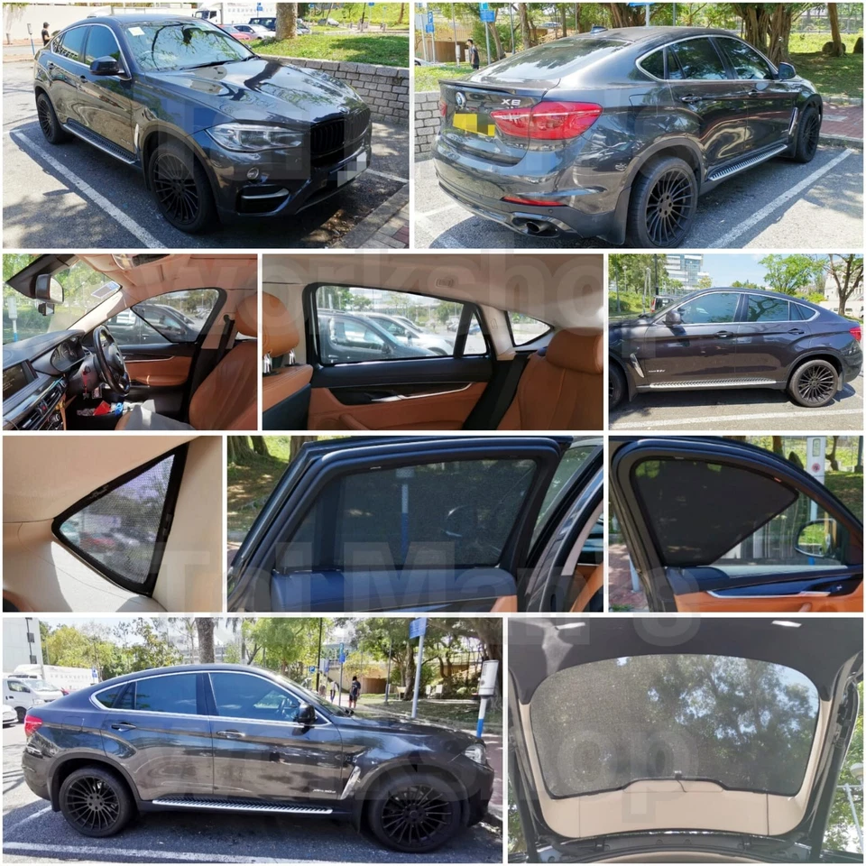Removable window tint of Magnetic Sunshade for BMW X6 Set of 7 pcs Foto 3 de 4