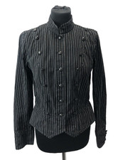 Lauren Jeans Co Ralph Lauren Black Pinstripe Fitted Denim Women’s Jacket, Uk 10