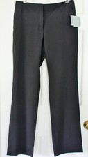 Womens LIZ CLAIBORNE Audra Pants Dress Slacks BLACK Size 10 Regular Flat Front