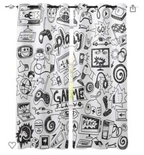 Video Games Blackout Curtain Panels 4 in total 40 Wide x 84 Long