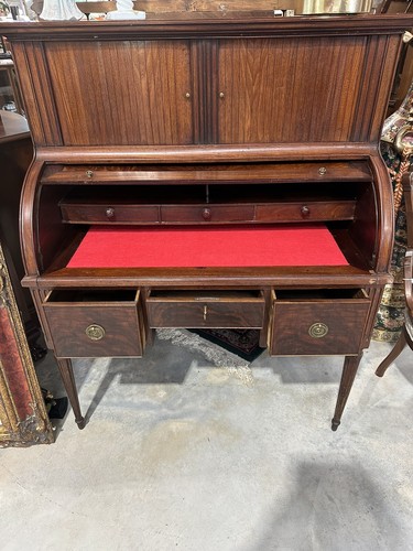 Antique 18th Century Louis XVI Mahogany Roll Top Desk - Picture 4 of 7