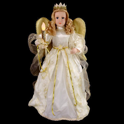 ANIMATED GOLDEN PRINCESS CHRISTMAS ANGEL / LIGHT & MOTION / XL SIZE