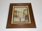 CAROLINE BURNETT PARIS STREET SCENE OIL ON BOARD PAINTING SIGNED VINTAGE FRAMED