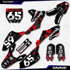 Black & Red Savage Camo Graphics Kit fits 18-23 Yamaha YZ65 YZ 65 Decal Sticker