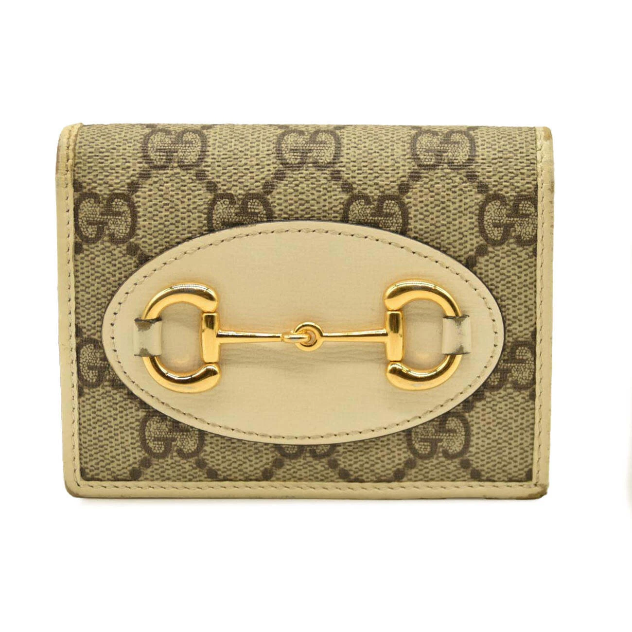 Étui à cartes mural Gucci GG Supreme monogramme texturé dollar veau Horsebit 1955
