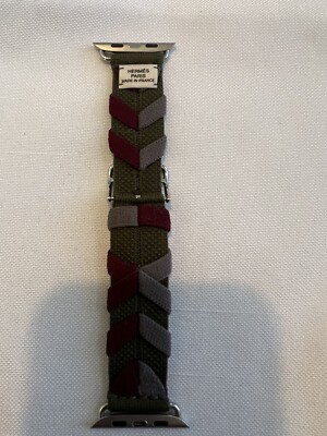 【HERMES】Apple Watch Band/Bridon Single Tour/46ｍｍ Apple Watch Hermès - 45mm Kaki Bridon Single Tour Band. | eBay