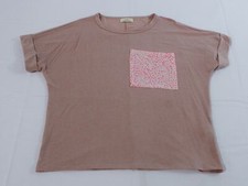 Hopely Women's Short Sleeve Spotted Front Pocket T-Shirt MP7 Pink Medium