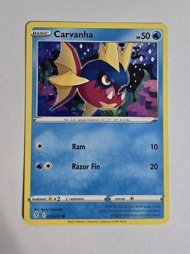 2021 Carvanha 35/203 - Evolving Skies - NM/MINT Pokémon TCG