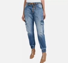 $395 SER.O.YA Veronica Drop Crotch Joggers Sz 26 Tahoe Cargo Jeans NWT
