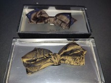 2 Bow Ties - 100 Pure Silk - Gold Tones - New