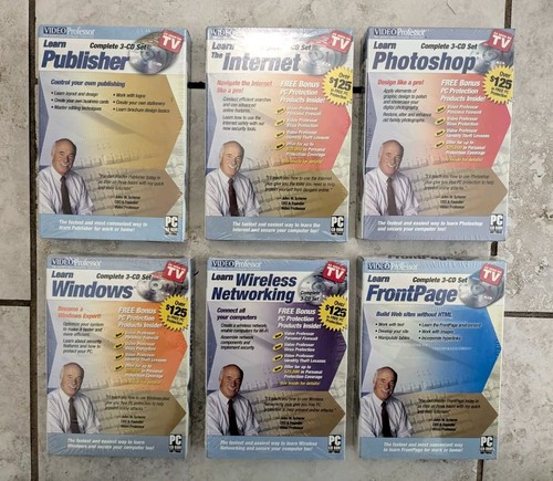 Video Professor Lot Of Six PC CD-ROM Windows Publisher Internet Photoshop... - Picture 2 of 4