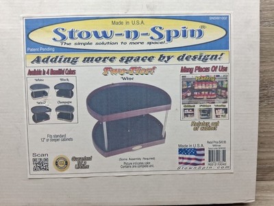 Stow-n-Spin Original Wine Pantry Storage and Organization 2 Tier Lazy Susan