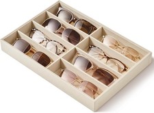 Drawer Sunglass Organizer  Display Tray 1 Pcs 8 Grids Velvet Scratch-Free