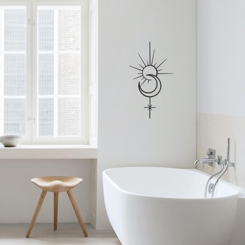 Urbraneco Boho Sole Luna Stella Decorazione da Parete Arte da Parete Ohemian Metallo Wall Art Decor... - Foto 4 di 7