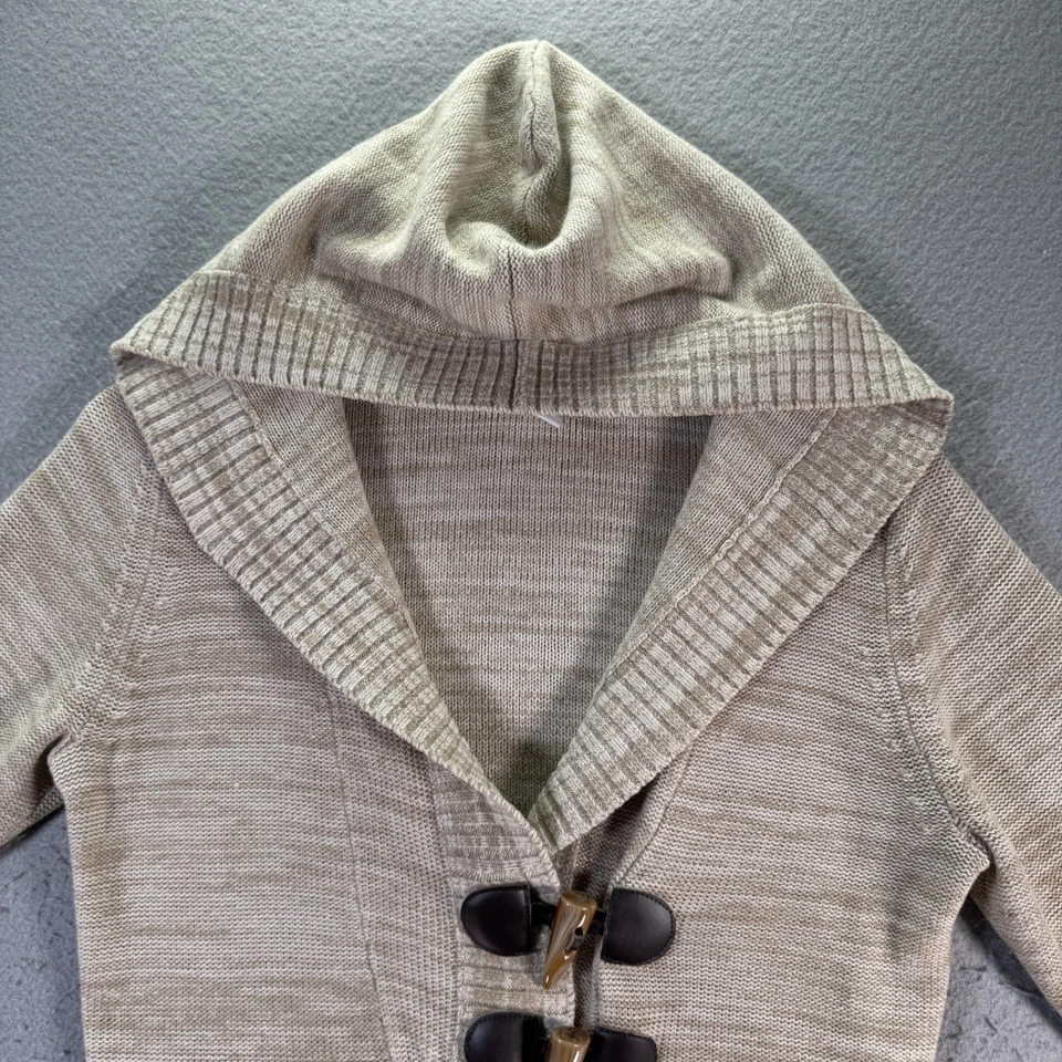 Suéter De Colección Rip Curl Flecker Para Mujer Grande Beige Botón Palanca Acrílico Con Capucha Foto 4 de 4