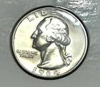 1964 PROOF Washington SILVER Quarter Old US Coin! IWith Pic Card of Washington