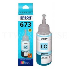  US ORIGINAL EPSON T673 T6735 LIGHT CYAN INK 70ML LC For L800 / L805 / L1800