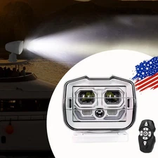 Boat Spotlight LED Searchlight 60W Remote Control 360° Rotating Magnetic Base