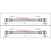 2X Metzger BremsschlÄUche Hinten Beidseitig Passend FÜR Renault Megane ScÉNic