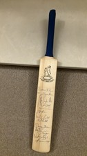 Small Cricket Bat Hand Signed by Warwickshire Team Players
